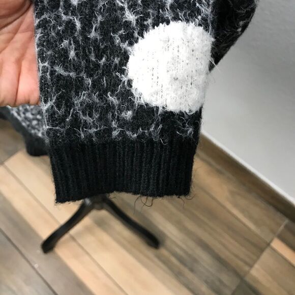 For the Republic Polka Dot Black/White Women’s Pullover Sweater Sz L - Picture 4 of 7